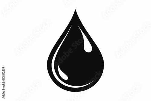 water drop line art silhouette vector illustration