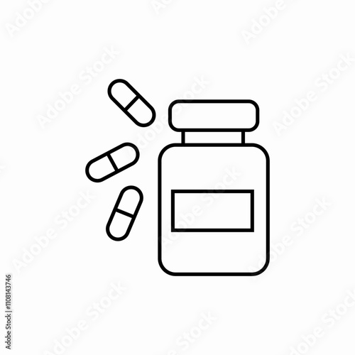 capsules jar icon sign vector