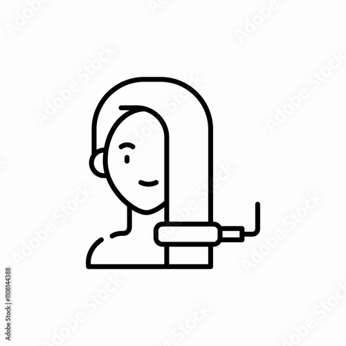 hair straightening icon sign vector