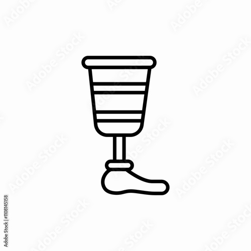 prosthetic leg icon sign vector