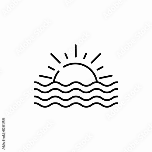 sunshine sea icon sign vector