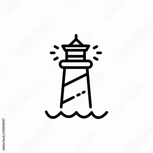 lighthouse sea icon sign vector