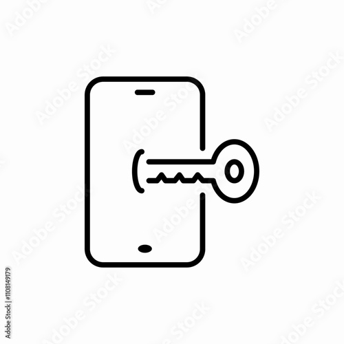 phone ley unlock icon sign vector