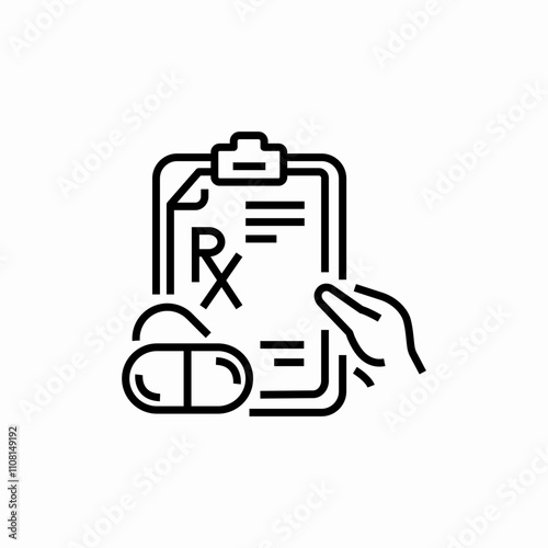 prescription clipboard icon sign vector