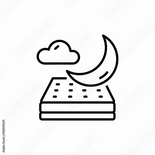 soft mattress night sleep icon sign vector