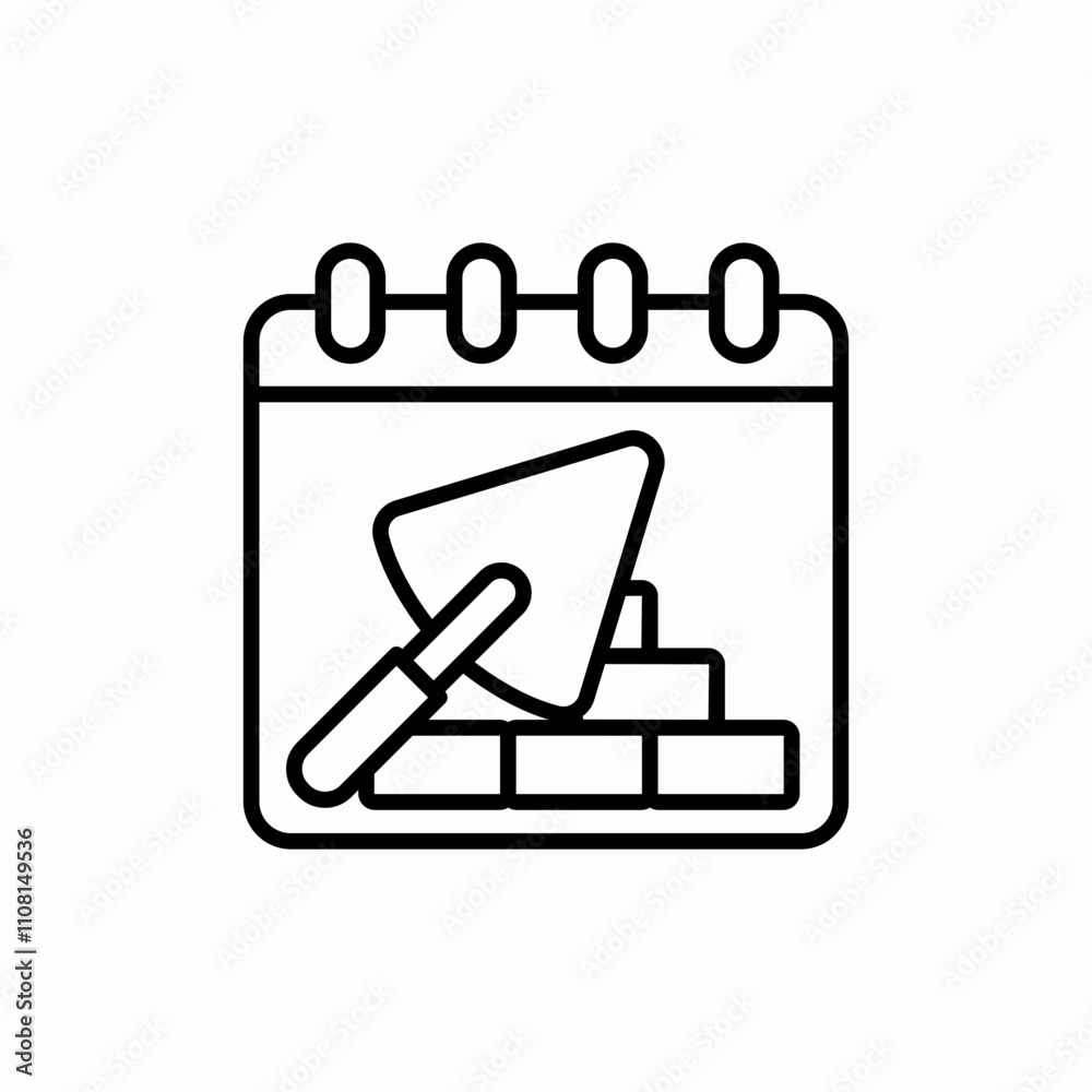 wall construction day calendar icon sign vector wall construction day calendar icon sign vector