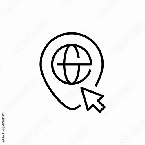 world location pin click icon sign vector