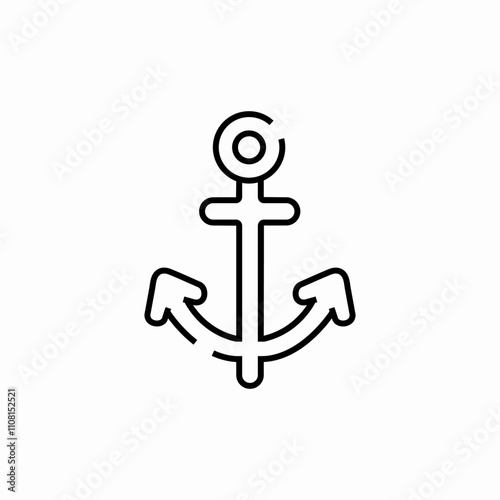 anchor ship icon sign vector