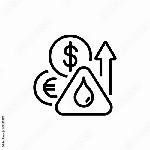 petrol price growth icon sign vector
