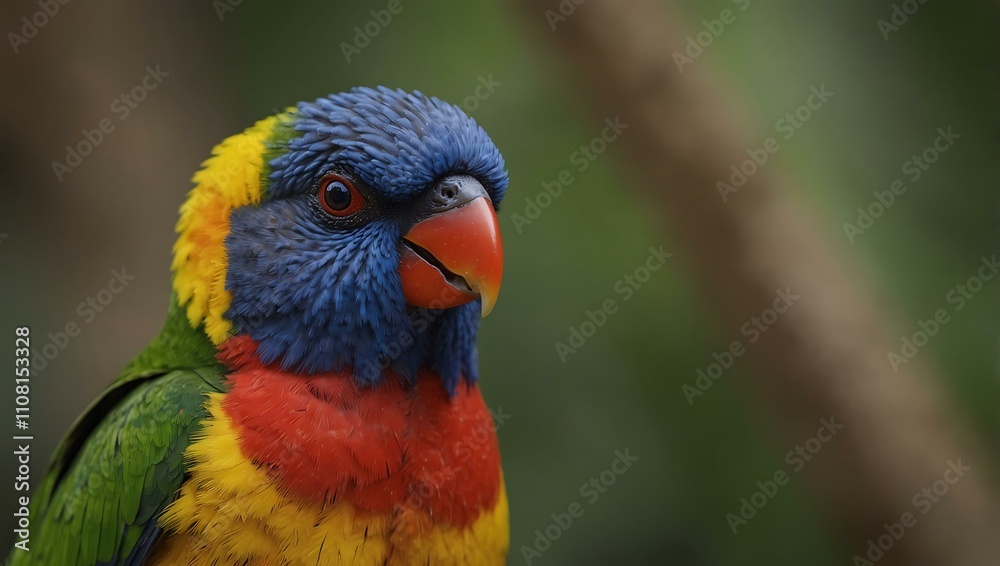 Red-collared lorikeet portrait. Red-collared lorikeet portrait.