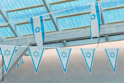 Romania. Brashov. Flags with Israeli symbols.