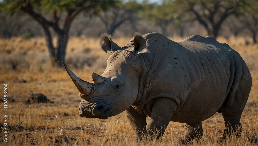 Fototapeta premium Rhinoceros in Botswana's national park.