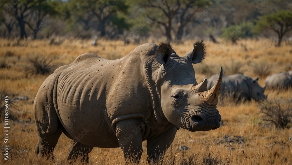 Fototapeta premium Rhinoceros in Botswana's national park.