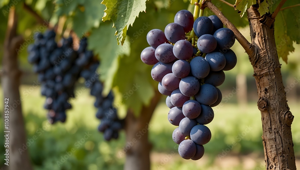 Ripe grapes in the garden, ready to pick. Ripe grapes in the garden, ready to pick.