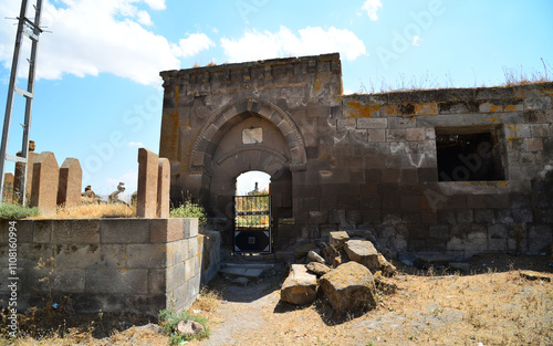 Mollakent Mosque and Madrasa, located in Bulanik, Mus, Turkey, was built in the 14th century. photo