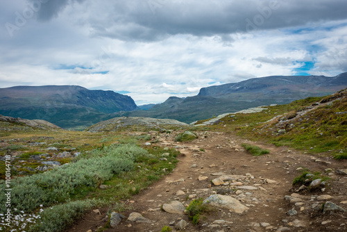 Wild landscape of Jotunheimen National Park,  Norway photo