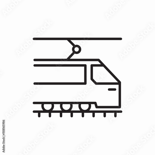 trolleybus rails icon sign vector