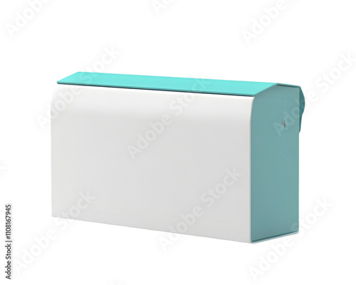 Custom Closure Packaging Box with Folded Top and Snaplock Bottom Design, Transparent PNG photo