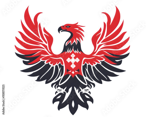 Silhouette Graphic of the Polish Eagle Emblem, Transparent PNG