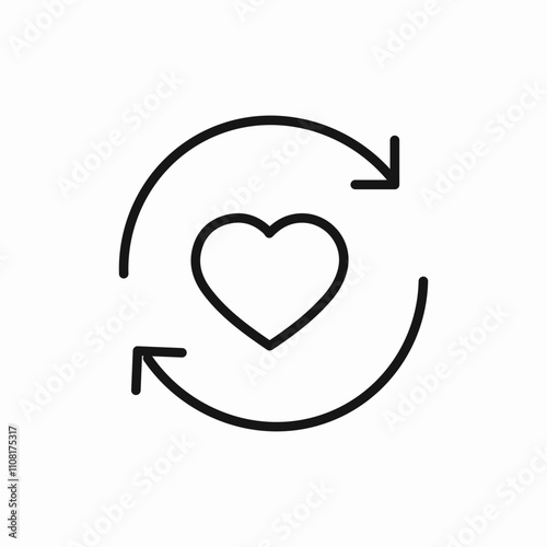 love heart circle arrows icon sign vector