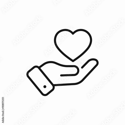 love offer hand icon sign vector