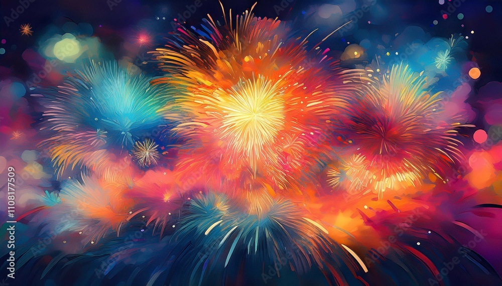 Fototapeta premium fireworks abstract background for celebration