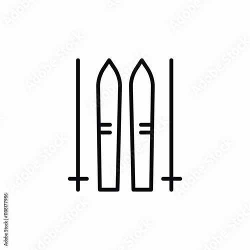 ski equipment icon sign vector