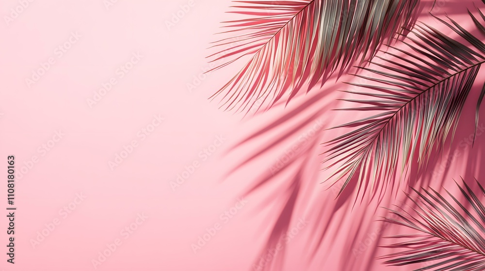 Obraz premium Monotone background wall with tree palm leaf shadows