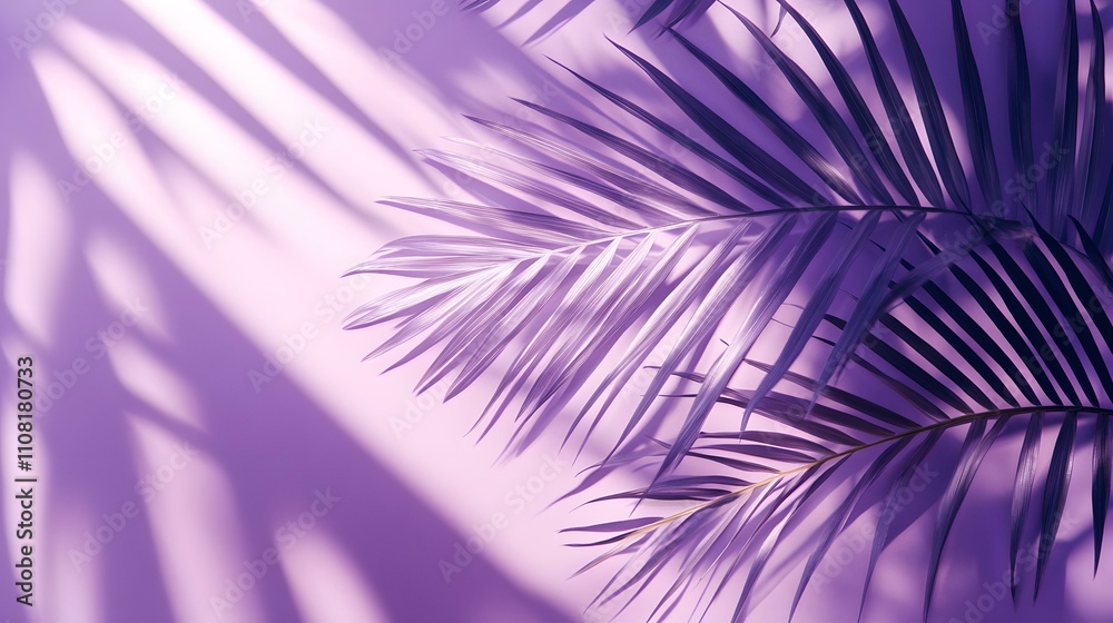 Obraz premium Monotone background wall with tree palm leaf shadows