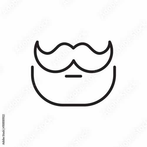 beard with mustache icon sign vector
