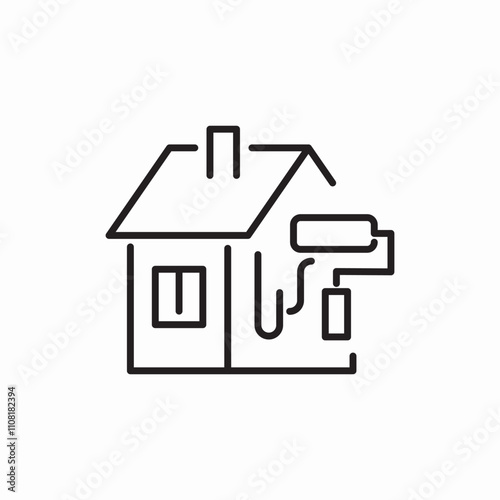 house painting icon sign vector