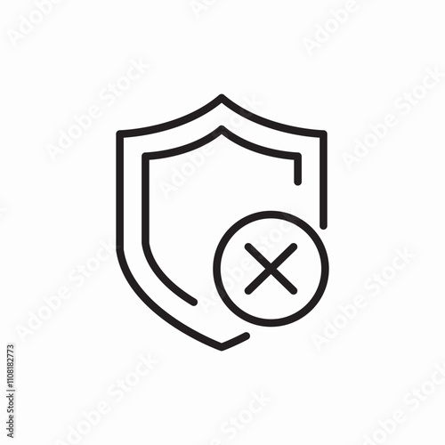shield prohibited icon sign vector