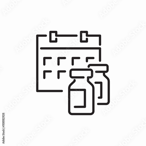 vaccination calendar icon sign vector