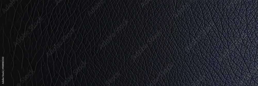 Fototapeta premium Smooth and luxurious black leather texture with natural wrinkles and grain, pattern, concept