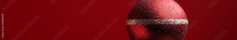 one red baulb isolated on red background for christmas