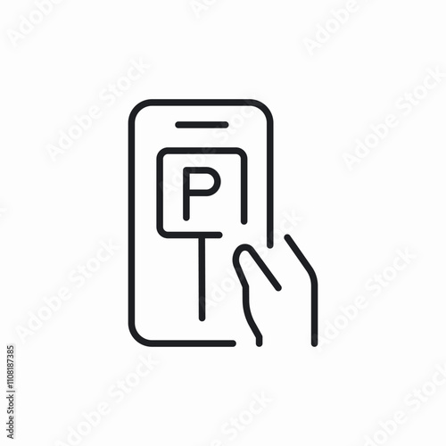 phone parking online icon sign vector