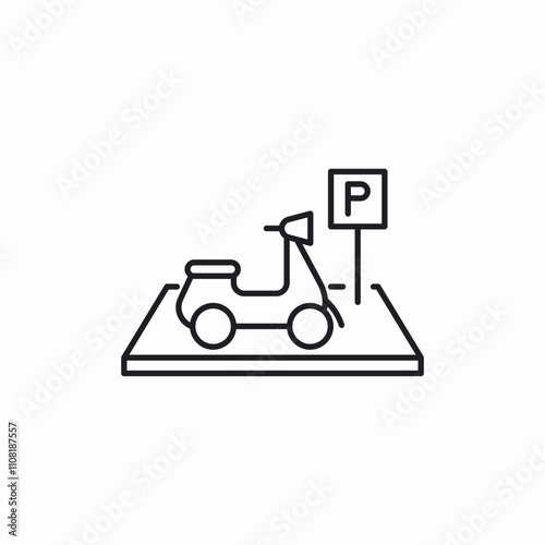 scooter parking icon sign vector