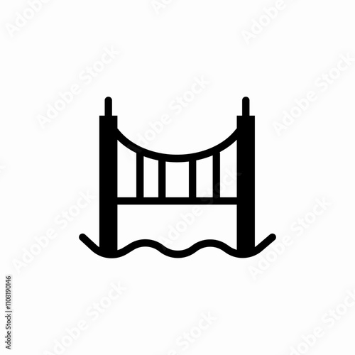 bridge river icon sign vector