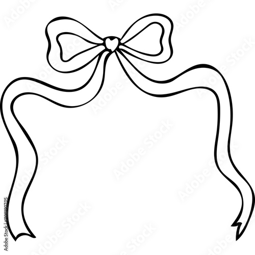 bow with long ribbon tails