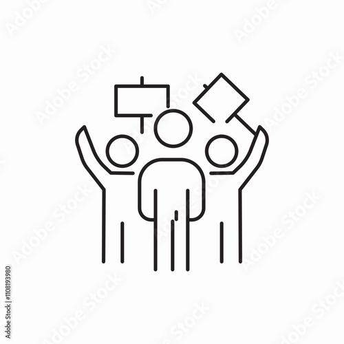 people strike icon sign vector