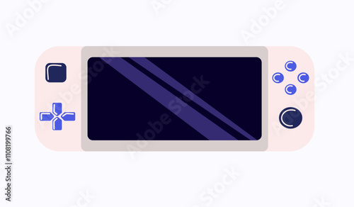 Video game console portable Game concept. Gamepad vector illustration isolation on white background. Entertainment and accessory concept. Fashion patch, badge, emblem For web and mobile graphic design