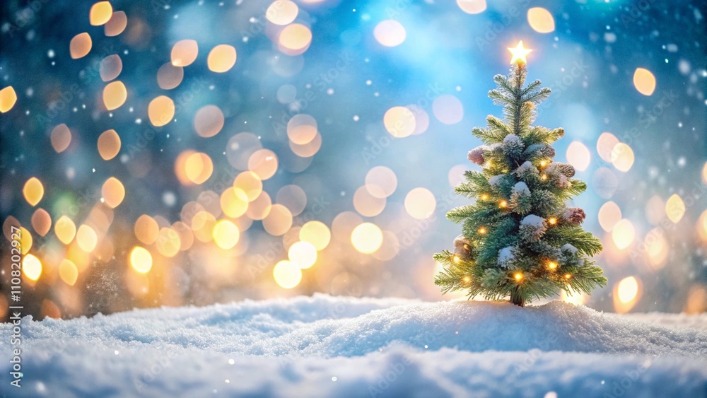 Empty white snow with blur Christmas tree with bokeh light background
Empty white snow with blur Christmas tree with bokeh light background