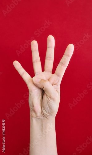 hand with four finger gesture