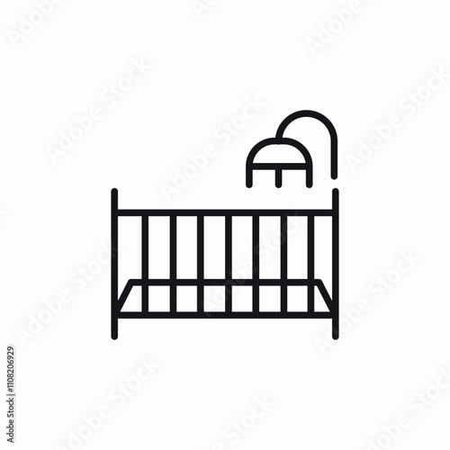 baby bed icon sign vector