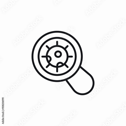 bacteria virus search icon sign vector