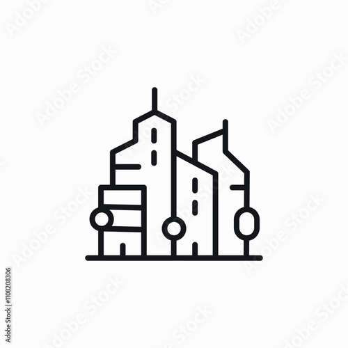 modern city urban icon sign vector