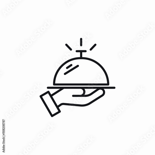 waiter food tray icon sign vector