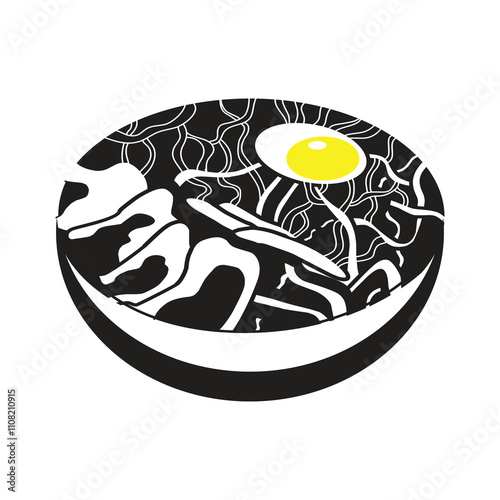 ramen noodle Japanese food vector illustration