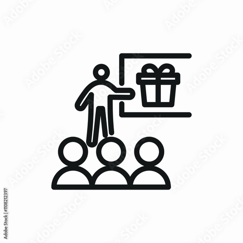 gift presentation icon sign vector