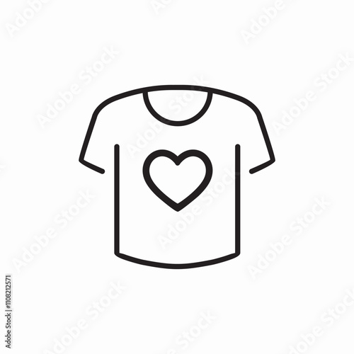 heart love t shirt icon sign vector photo